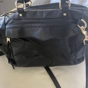 Rebecca Minkoff Black Leather Tote with Gold Hardware